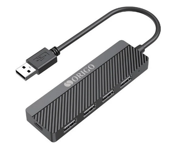 USB хаб ORIGO Концентратор USB 2.0, 4xUSB 2.0, без адаптера питания в комплекте