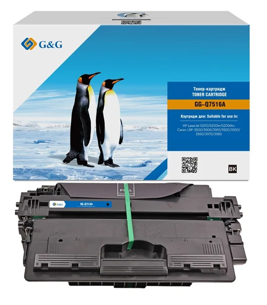 Картридж G&G GG-Q7516A Q7516A черный (12000стр.) для HP LJ 5200/5200tn/5200dtn