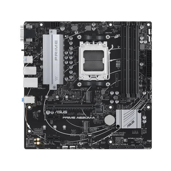 ASUS PRIME A620M-A-CSM (Socket AM5, mATX, 4xDDR5(192GB), VGA/DP/HDMI, 1xPCIe 4.0x16/2xPCIe 3.0x1, 1xLAN, 4xSATA 6Gb/s, 2xM.2, 2xUSB 3.2, 1xPS/2)