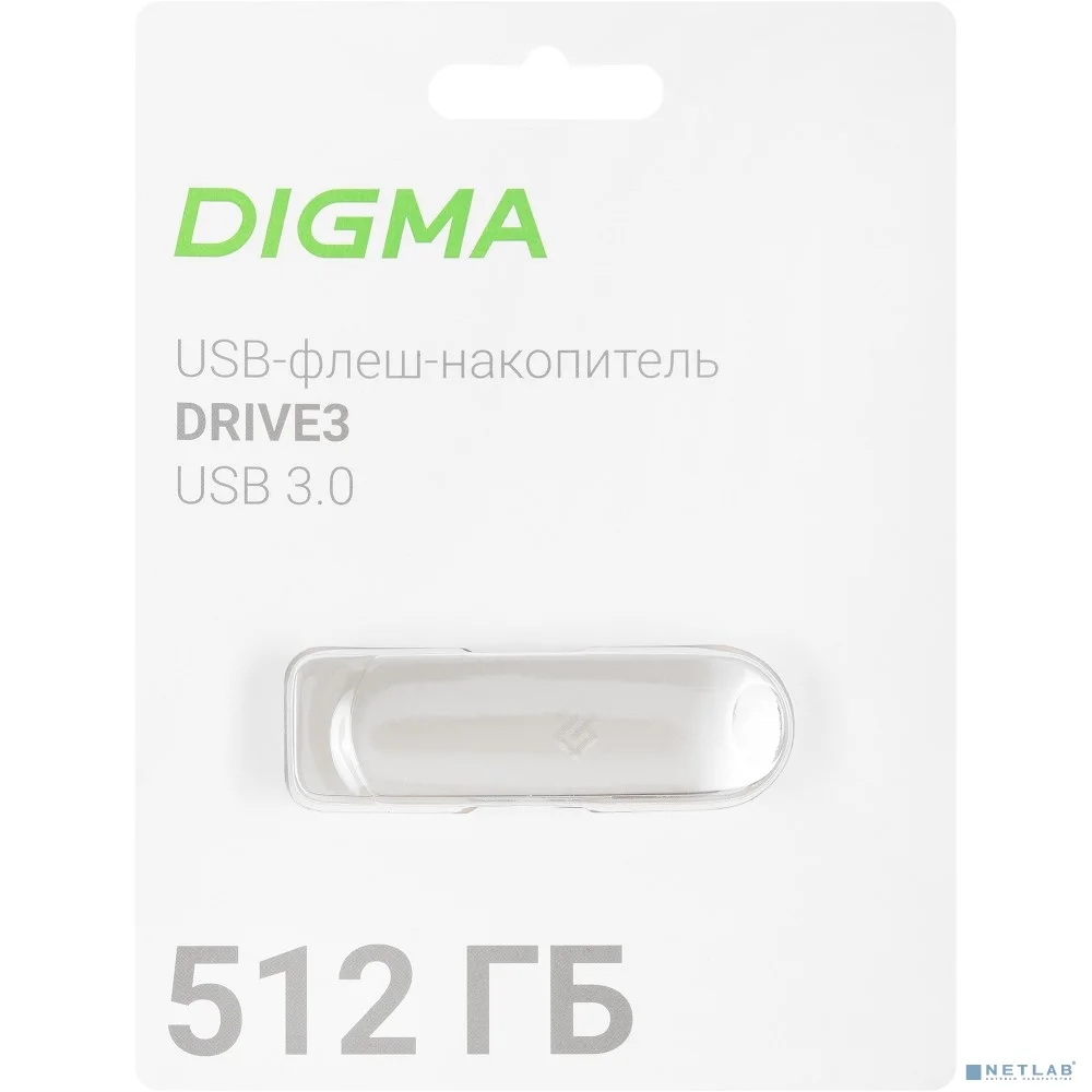 Digma USB Drive 512GB DRIVE3 DGFUM512A30SR USB3.0 серебристый