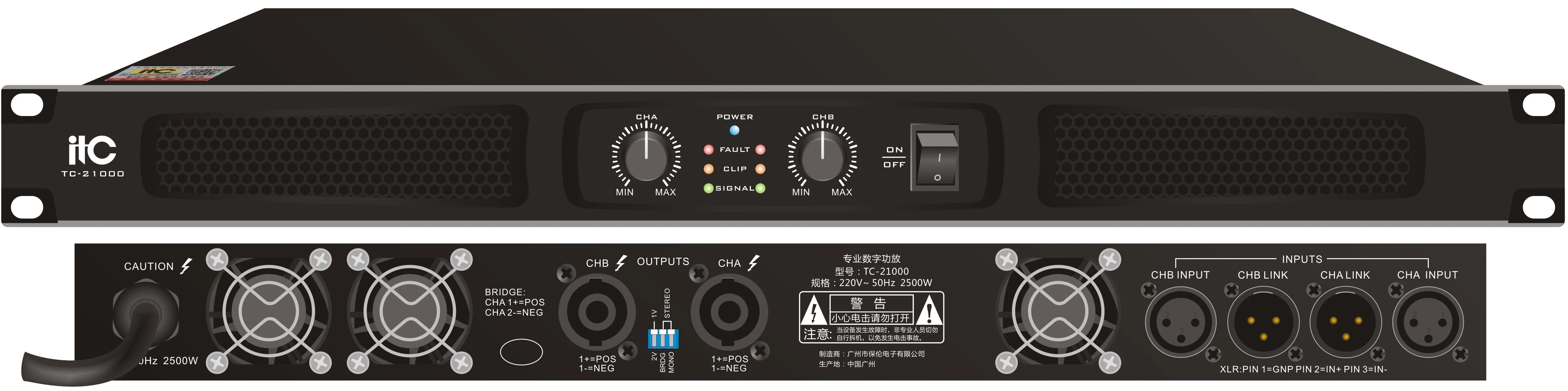 ITC TC-21000 2-канальный усилитель, 2х1000W / 8 Ом 2