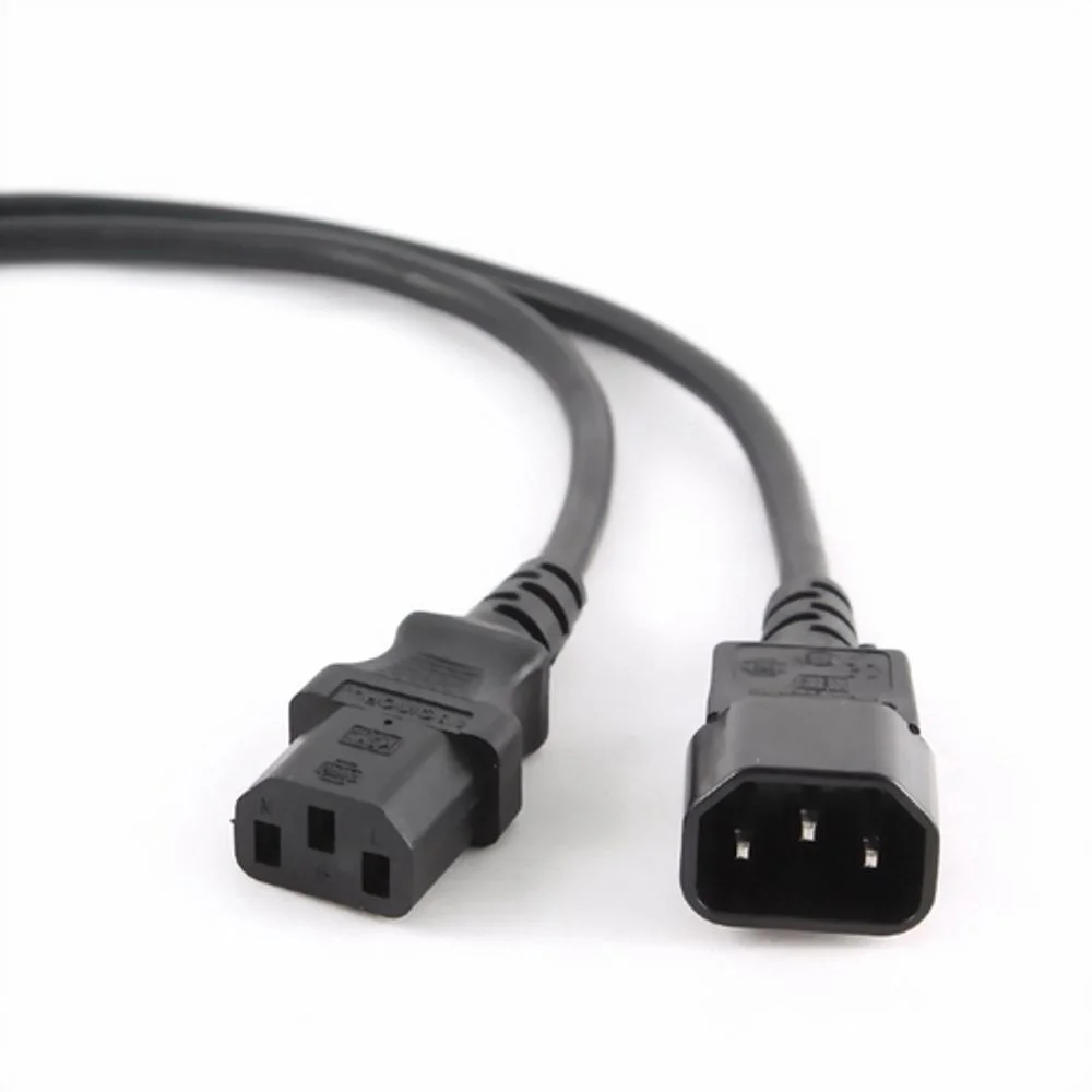 Кабель питания сист.блок-монитор Cablexpert PC-189-10, 3.0м, C13-C14, 6А, Сечение провода: 0,5 мм2, черный, с заземлением {75} (008143)