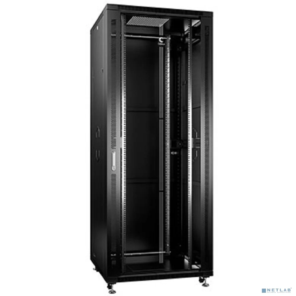 Cabeus SH-05C-42U80/80-BK Шкаф монтажный телекоммуникационный 19" напольный для распределительного и серверного оборудования 42U 800x800x2055mm (ШхГхВ) передняя стеклянная и задняя сплошная металл