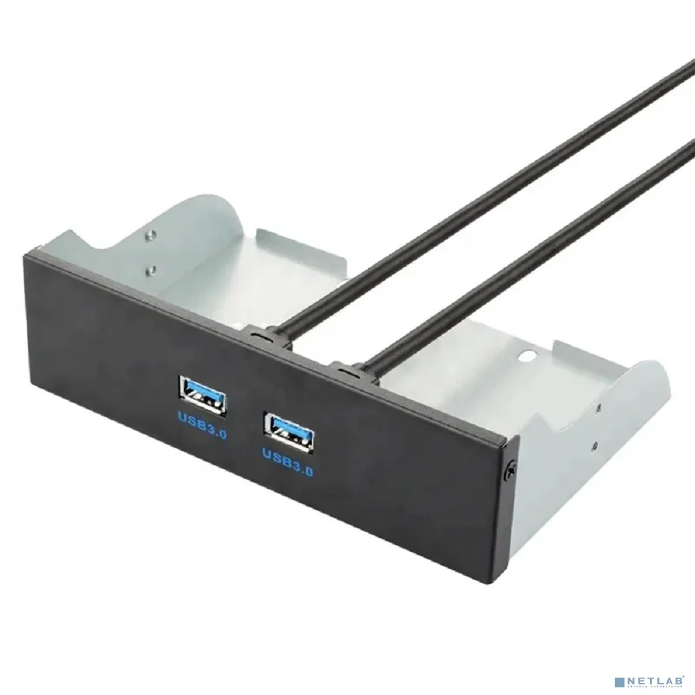 ORIENT C190, Планка портов 5.25" на переднюю панель корпуса 2xUSB 3.0, длина кабеля 50см, oem (31347)