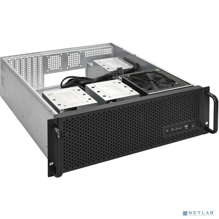 Exegate EX293923RUS Серверный корпус ExeGate Pro 3U450-09 <RM 19", высота 3U, глубина 450, БП 500ADS, USB>