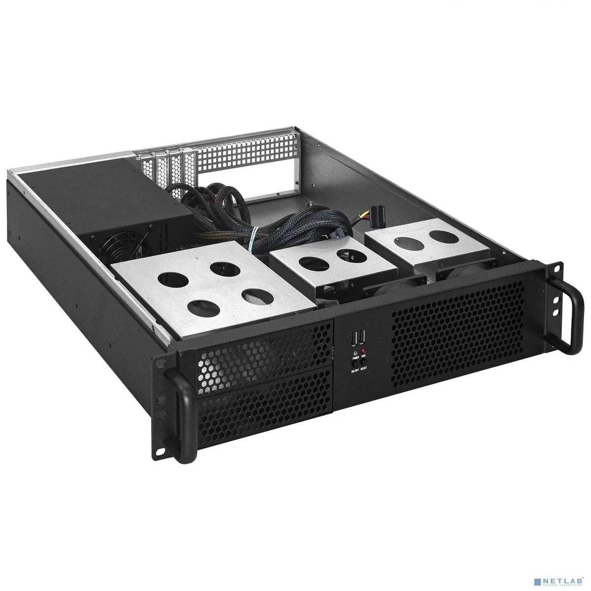 Exegate EX264960RUS Серверный корпус Exegate Pro 2U390-04 <RM 19", высота 2U, глубина 390, БП 700ADS, USB>