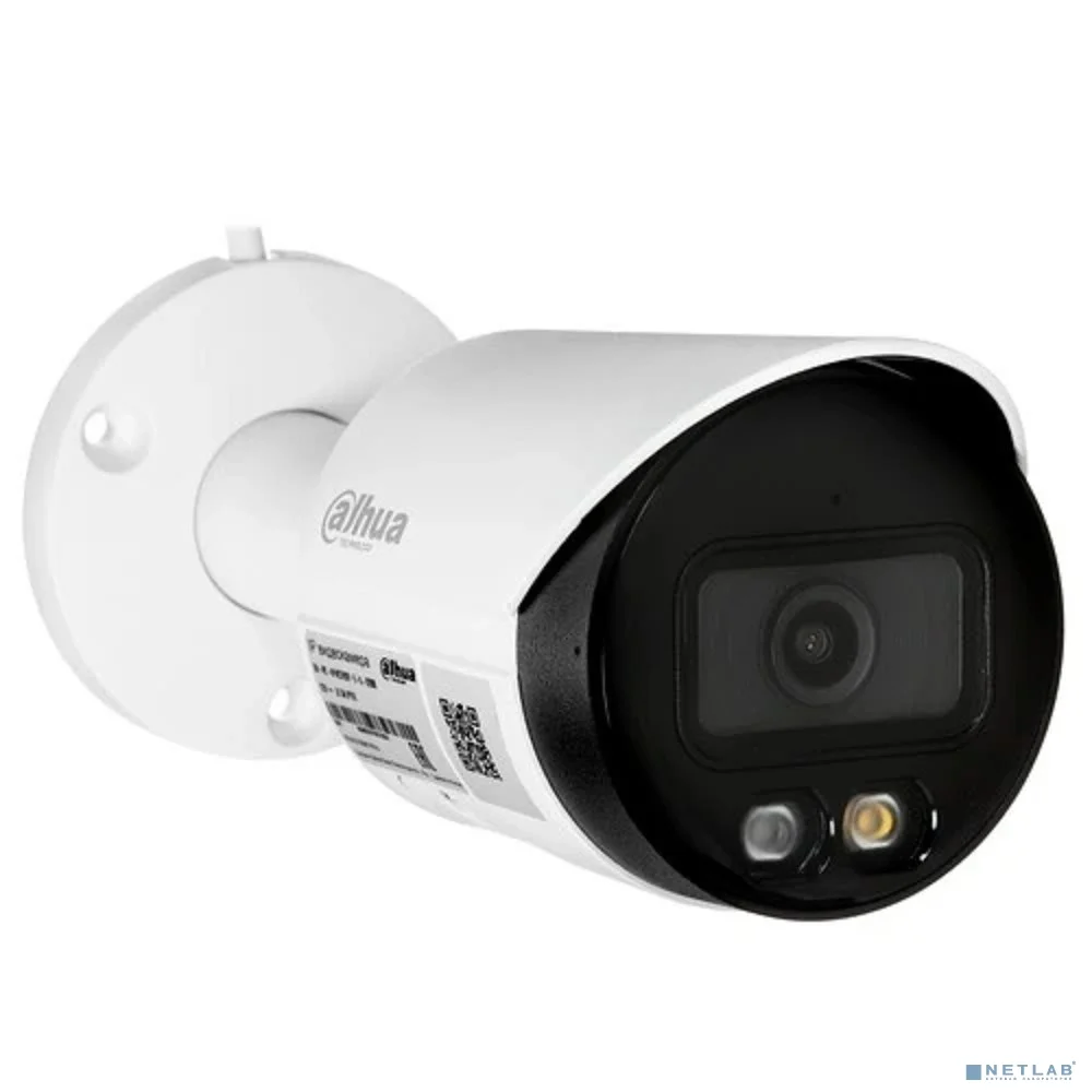 DAHUA DH-IPC-HFW2249SP-S-IL-0280B Уличная цилиндрическая IP-видеокамера SmartDualLight 2Мп, 1/2.8” CMOS, объектив 2.8мм, видеоаналитика, микрофон, ИК 30м, LED 30м, IP67, металл