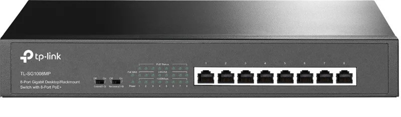 TP-Link TL-SG1008P Настольный коммутатор с 8 гигабитными портами (4 порта PoE+)