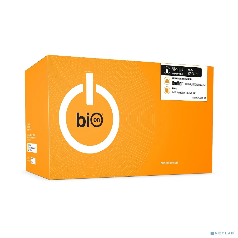 Bion BCR-TN-2335 Картридж для Brother HL-L2300/DCP-L2500/2520/2540/2560/MFC-L2700/2720/2740/HL-L2340/2360/2365/2300/2340/2360/2365/DCP-L2500/2520/2540/2560/MFC-L2700/2720/2740 (1200 стр.), Черный