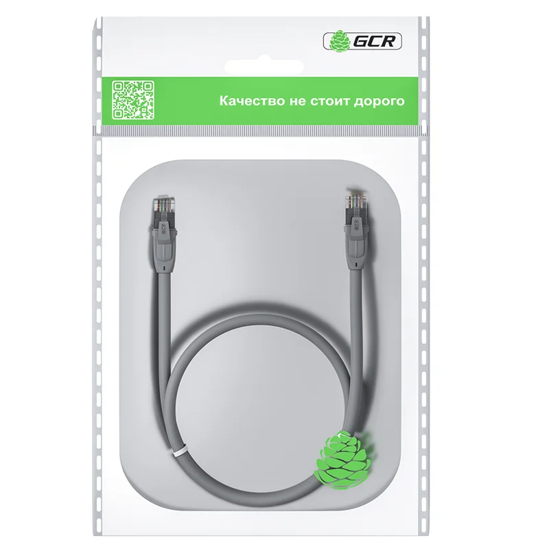 Greenconnect RJ45(m) - RJ45(m) Cat.6 UTP 0.5м серый