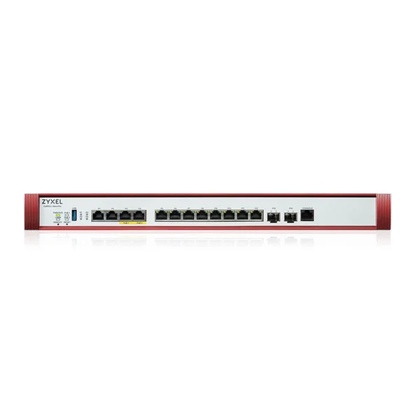 Межсетевой экран Zyxel USG FLEX 700H, Rack, 2xSFP+ (LAN/WAN), 2xRJ-45: 1/2.5/5/10G PoE+ (LAN/WAN), 2xRJ-45: 1/2.5G (LAN/WAN), 8xRJ-45: 1G (LAN/WAN), 1xUSB3.0, AP Controller (8/520), Device HA, в компл 2