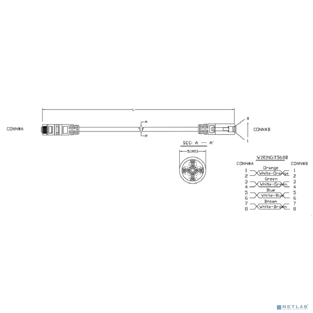 Hyperline PC-LPM-UTP-RJ45-RJ45-C5e-20M-LSZH-GY Патч-корд U/UTP, Cat.5е, LSZH, 20 м, серый