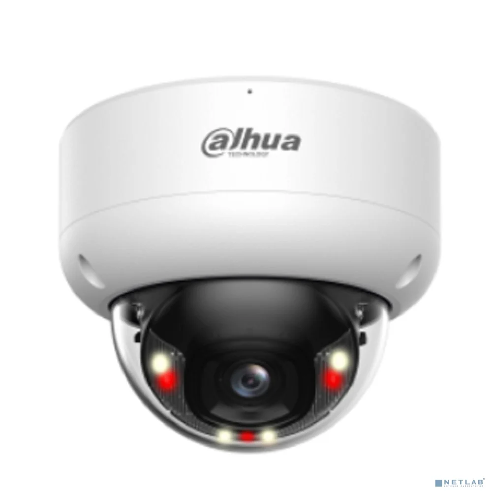 DAHUA DH-IPC-HDBW3449EP-S-IL-0360B Уличная купольная IP-видеокамера 4Мп; 1/2.9” CMOS; объектив 3.6мм видеоаналитик ИК 40м, LED 40м; IP67, IK10;корпус: металл