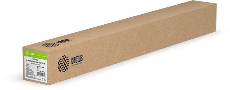Бумага Cactus CS-PC140-106730 42"(A0+) 1067мм-30м/140г/м2/белый матовое универсальная (с покрытием) втулка:50.8мм (2")