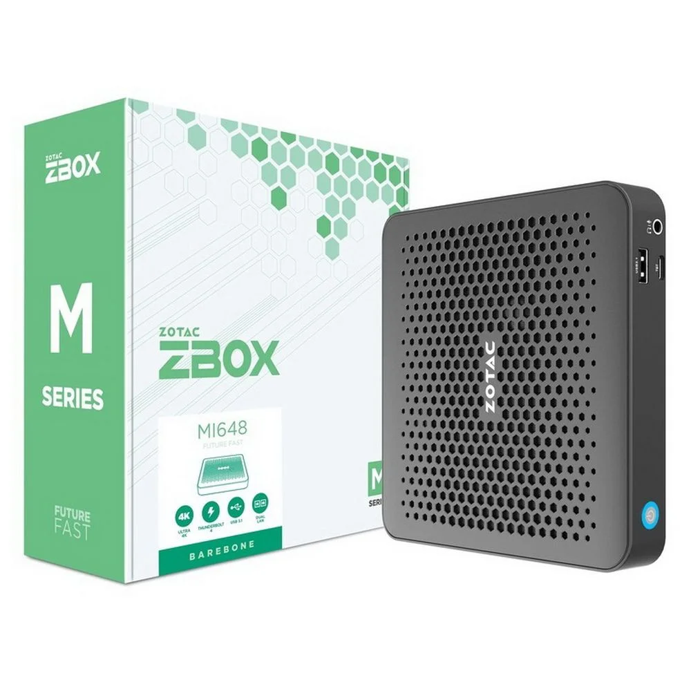 Платформа системного блока с ЦПУ Zotac Bad Pack ZOTAC-ZBOX-MI648,Barebone, Intel i5-1340P, 2x DDR5-5200/4800 SODIMM, M.2 SSD SLOT Active cooling2x GLAN, WIFI, BT bp
