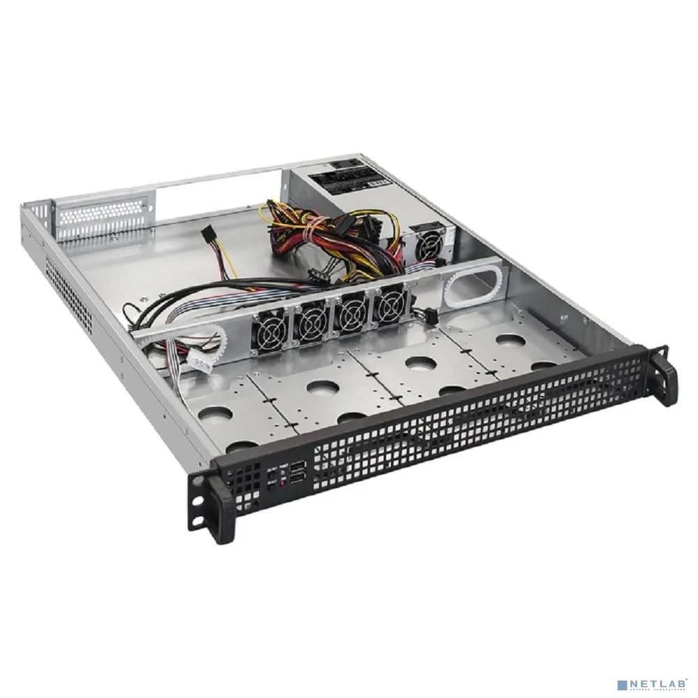 Exegate EX265495RUS Серверный корпус Exegate Pro 1U550-04 <RM 19", высота 1U, глубина 550, БП 250DS, USB>