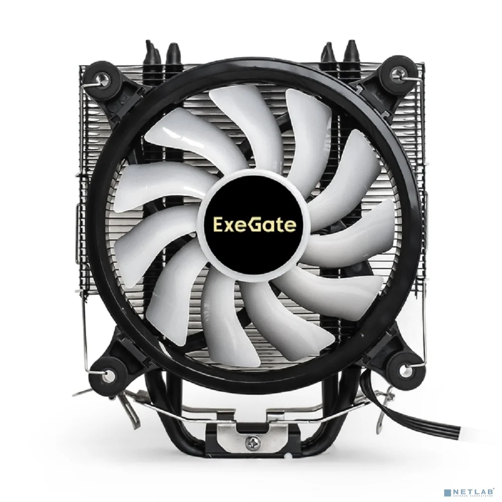 Exegate EX293667RUS Кулер ExeGate Dark Magic EXX400V2-PWM.RGB {Al+Cu, черное покрытие, 4 тепл.трубки, LGA775/1150/1151/1155/1156/1200/1700/AM2/AM2+/AM3/AM3+/AM4/FM1/FM2/754/939/940, TDP 140W, Fan120m}