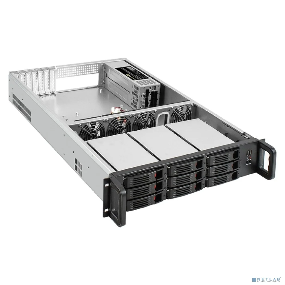Exegate EX294279RUS Серверная платформа ExeGate Pro 2U650-HS09 <RM 19", высота 2U, глубина 650, Redundant БП 2x550W, 9xHotSwap, 2*USB>