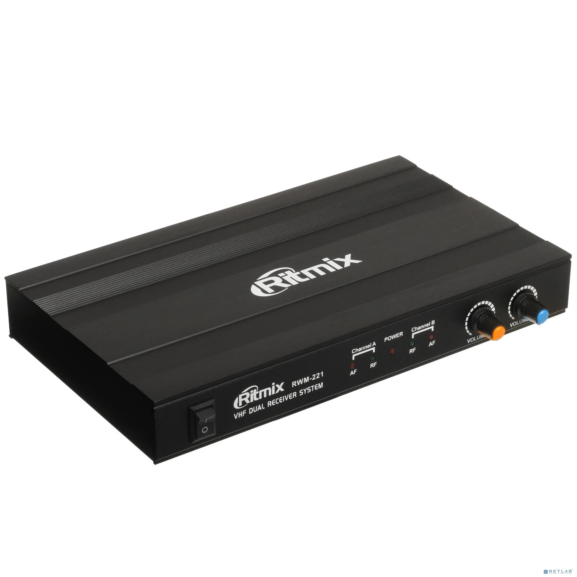 RITMIX RWM-221 black {2 микрофона, 87.5 - 92 МГц, 2 канала, ±0,005%, 40-20000 Гц, 600 Ом, –60±3 дБ, 80 дБ, макс девиация: 10 КГц}