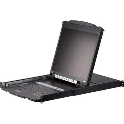 KVM переключатель ATEN 19" 8-Port PS/2-USB VGA Dual Rail LCD KVM Switch
