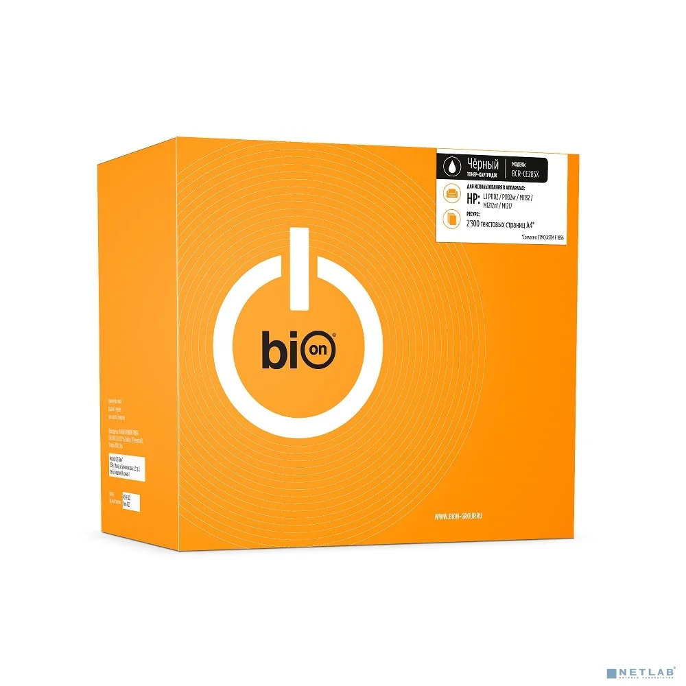 Bion BCR-CE285X Картридж для HP{LaserJet Pro M1132/M1212/M1214/M1217/P1102/P1109}(2300 стр.), Черный, с чипом