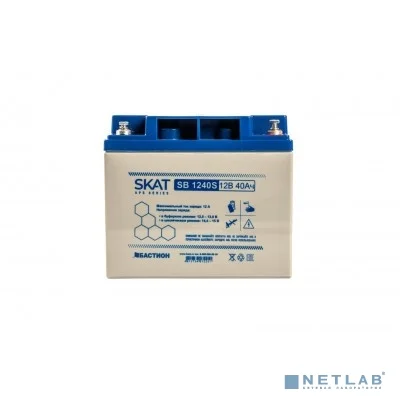 АКБ БАСТИОН SKAT SB 1240S AGM 12V 40Ач I зар.12.6А, клеммы под болт М6, гарантия 18 мес (8971)