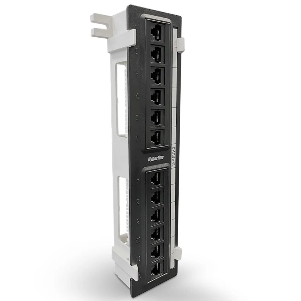 Панель Hyperline PPW-12-8P8C-C5e Патч-панель настенная, 12 портов RJ-45(8P8C), категория 5е, с подставкой