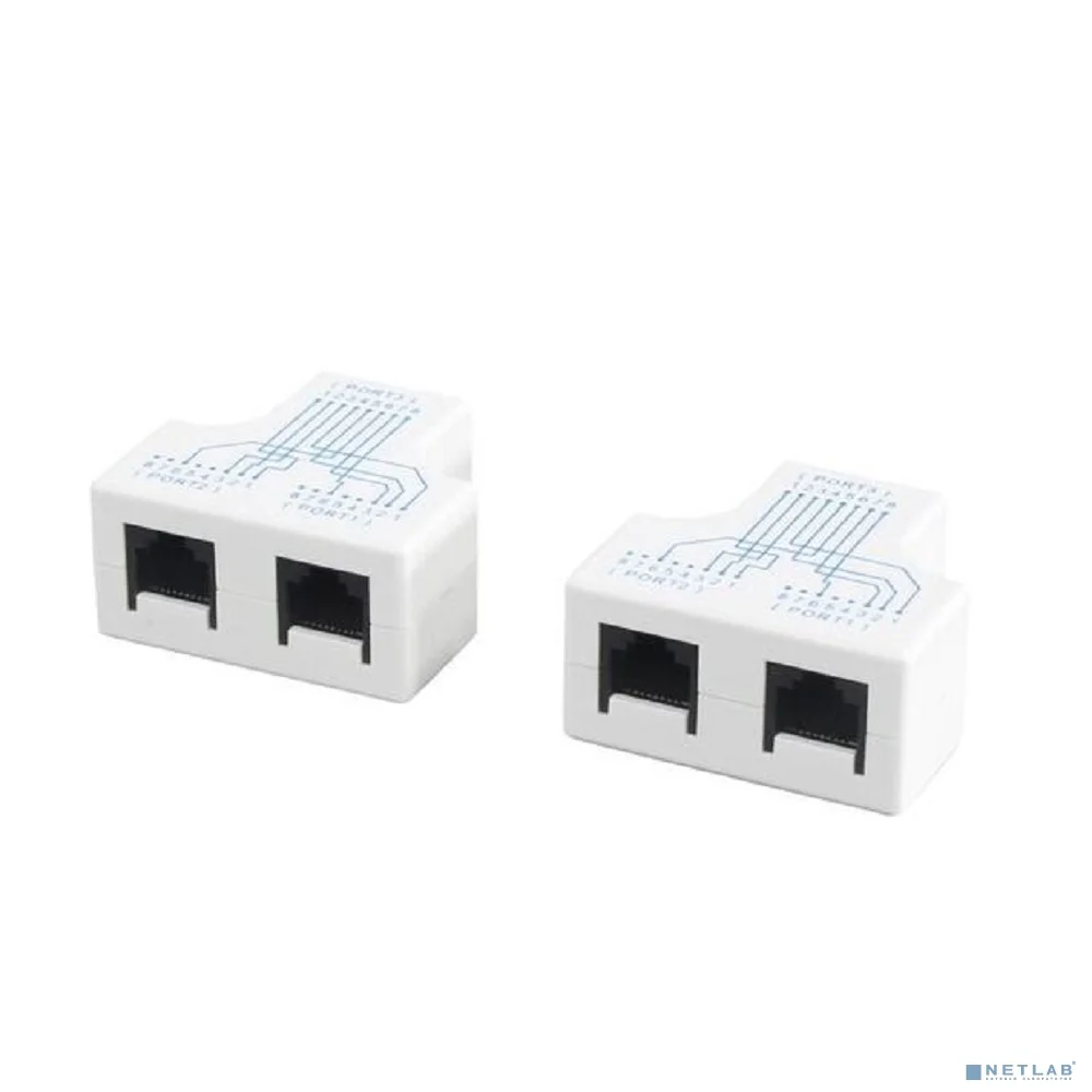 5bites Разветвитель (сплиттер) LAU55-04W RJ45 M / 2*RJ45 F / UTP / 100MB / 2ШТ