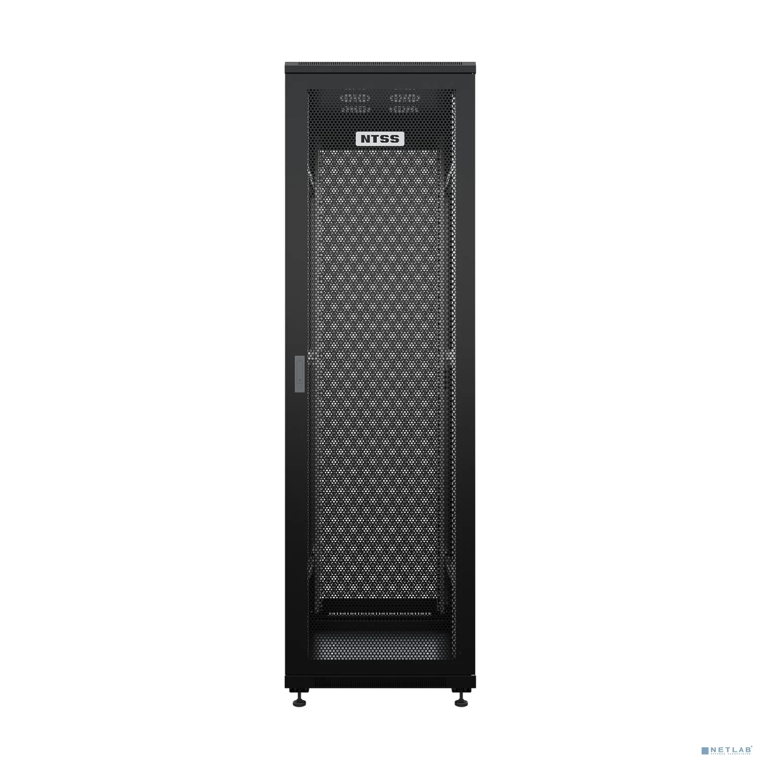 NTSS Шкаф напольный универсальный серверный NTSS R 47U 600х1000мм, 4 профиля 19, двери перфорированная и перфорированная, боковые стенки съемные, регулируемые опоры, разобранный, черный RAL 9005 NTSS-