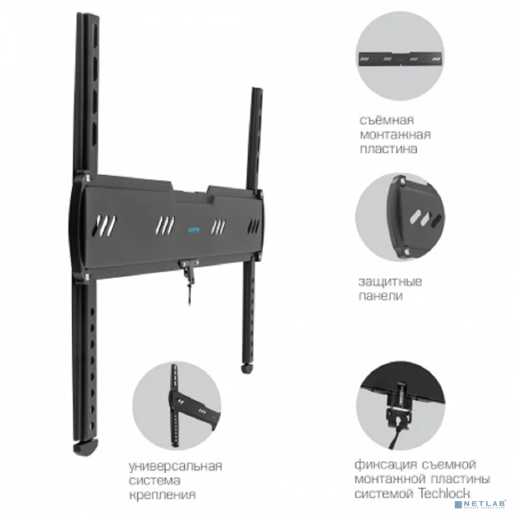 Kromax Ultra Slim-100 black 32"-90" макс.55 кг настенный фиксированный