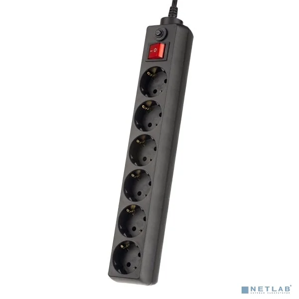 Perfeo Сетевой фильтр "POWER+",PF_A4674 (5,0м, 6 розеток, черный (PF-PP-6/5,0-B))