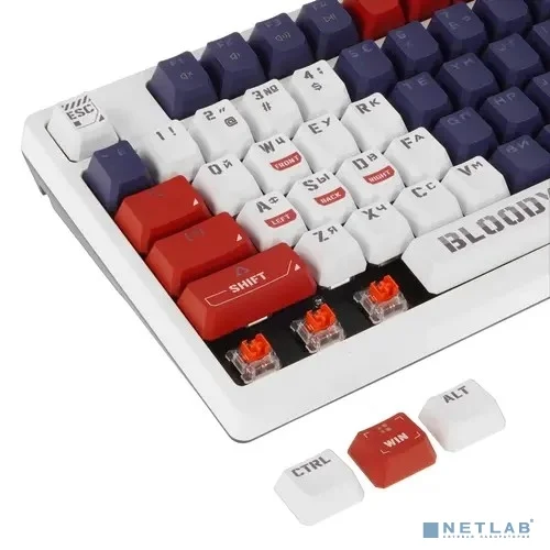Клавиатура проводная A4Tech Bloody S98 Sports Navy BLMS Plus blue/white (механическая, USB, for gamer, LED) (S98 SPORTS NAVY BLMS RED PLUS) 3