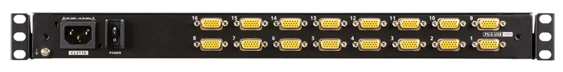 КВМ консоль ATEN 18.5" 16-Port PS/2-USB VGA Single Rail WideScreen LCD KVM Switch 2