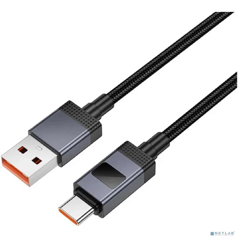 HOCO Кабель USB2.0 Hoco AM/Type-C, 5А, с дисплеем, X118, 1м, черный, коробка