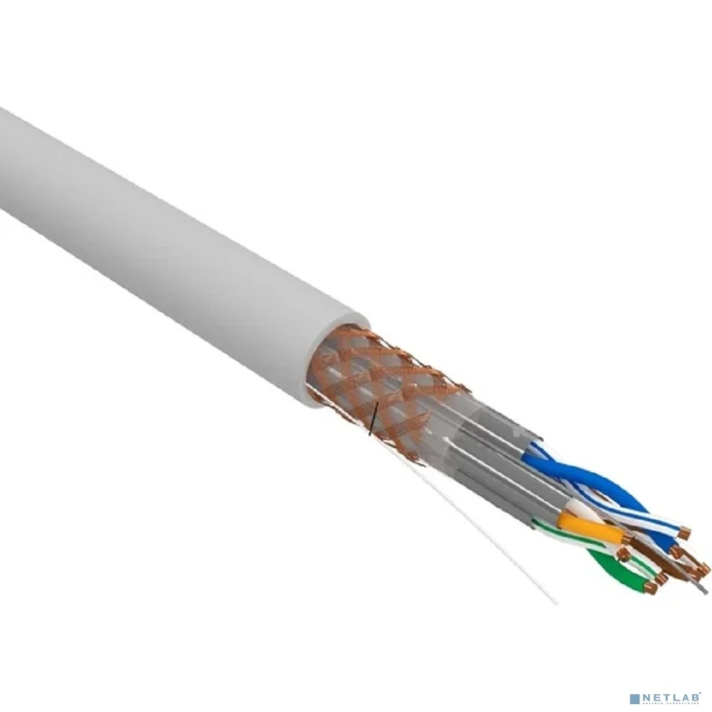 Rexant (02-0325) Кабель витая пара S/FTP, CAT 6A, ZH нг(А)-HF, 4х2х0,575мм, 23AWG, INDOOR, SOLID, серый, 305м PRO
