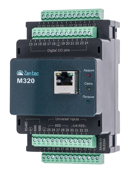 Программируемый логический контроллер Zentec ПЛК для монтажа в шкаф управления М320