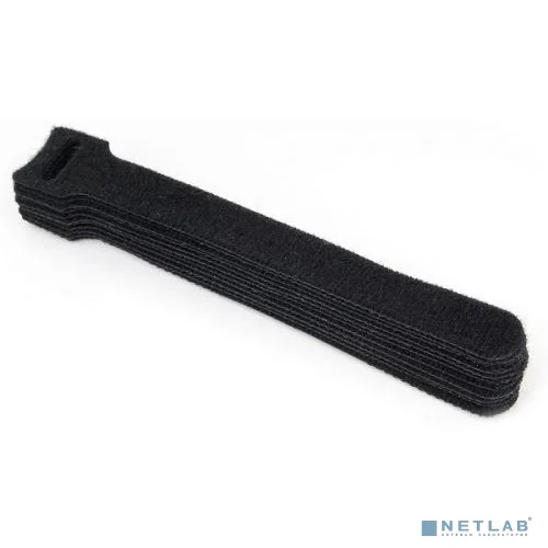 Cablexpert Хомуты-липучки на основе ленты Velcro® VT-125x11BK 125 x 11 мм, черные (12 шт.)