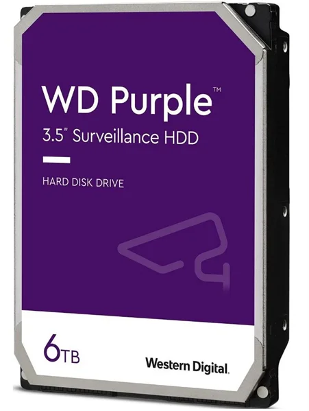 Жесткий диск Western Digital HDD SATA-III 6Tb Purple WD63PURZ, IntelliPower, 256MB buffer (DV-Digital Video), 1 year