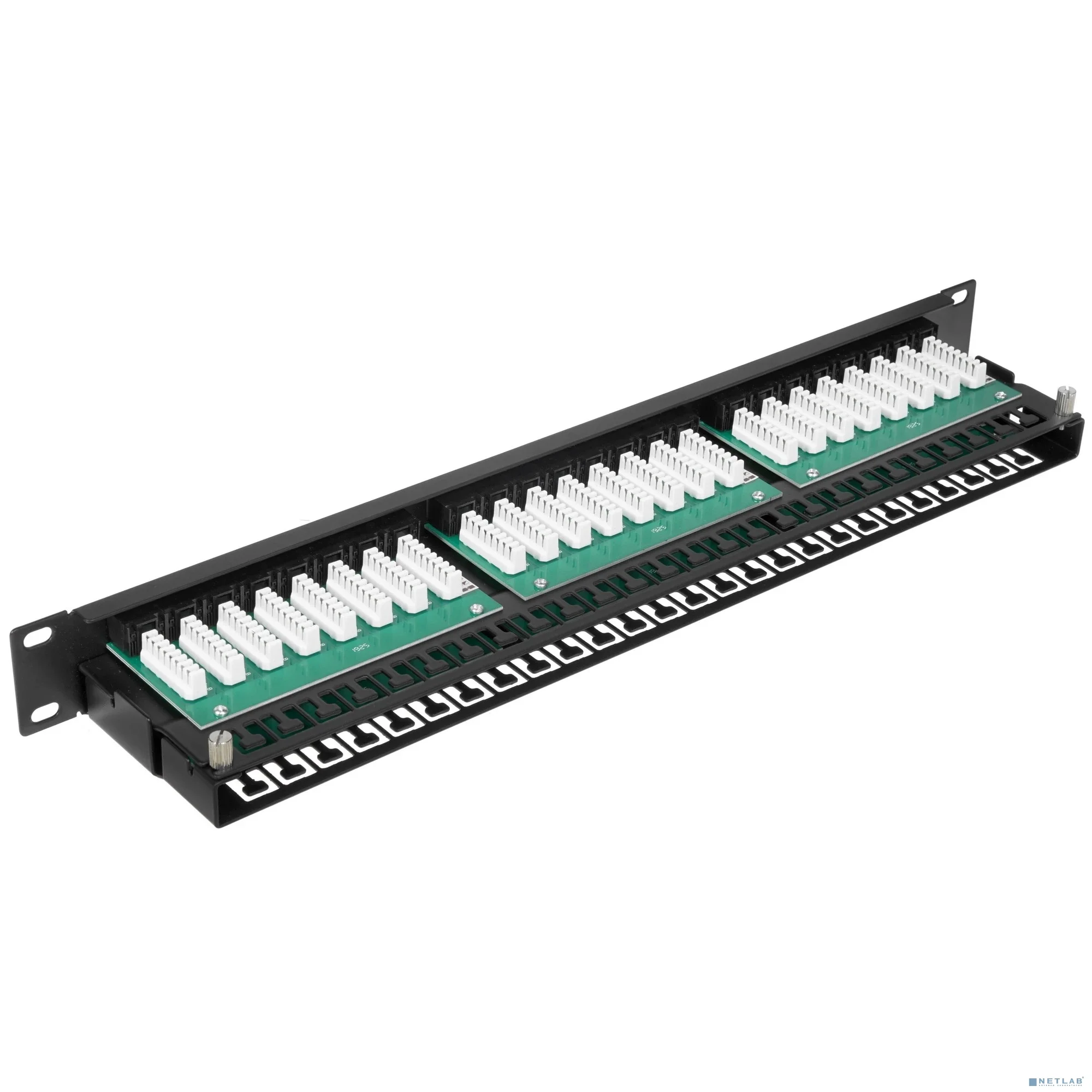 Exegate EX281081RUS Патч-панель UTP 19" 48 port кат.5e ExeGate разъём KRONE&110 (dual IDC), 1U, RoHS, цвет черный