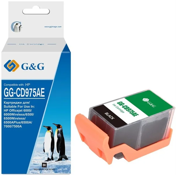 Картридж Cartridge G&G 920XL для Officejet 6000/6500/7000/75000 черный 1200 стр. аналог CD975AE гарантия 36 мес.