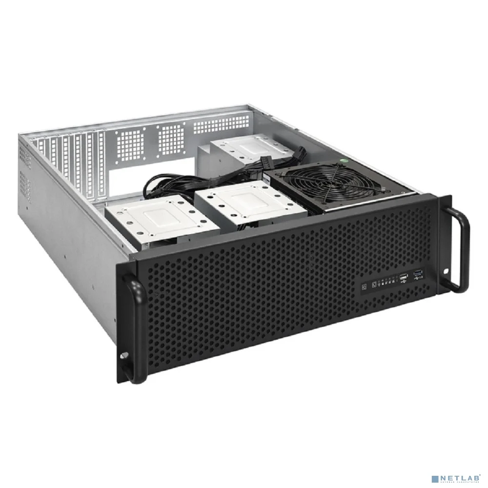Exegate EX300033RUS Серверный корпус ExeGate Pro 3U450-09 <RM 19", высота 3U, глубина 450, БП 600PAS, USB+USB3.0>
