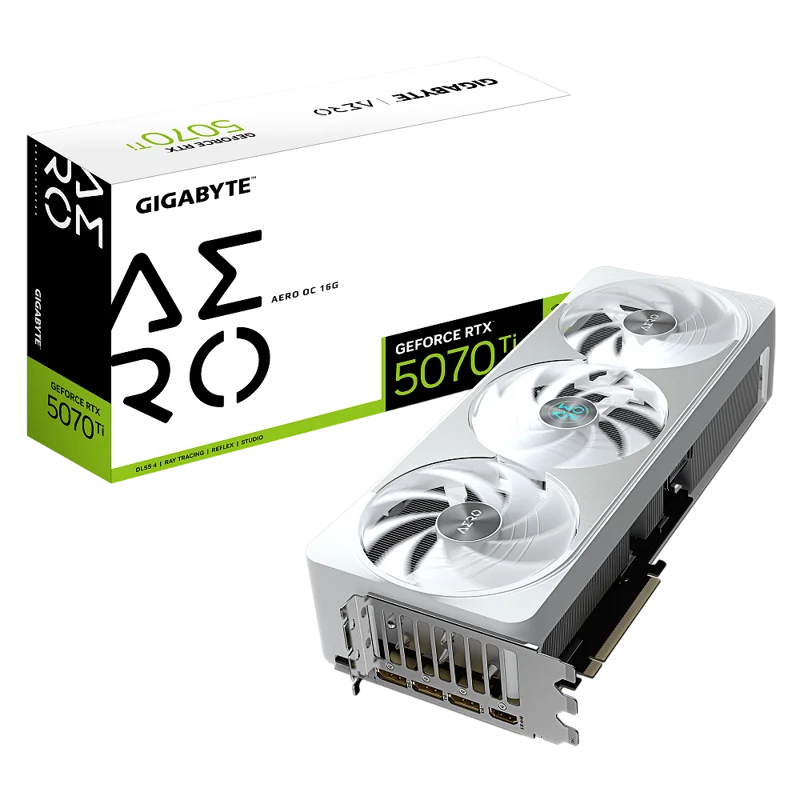 Видеокарта Gigabyte RTX5070Ti AERO OC 16GB GDDR7 256bit 3xDP HDMI 3FAN RTL