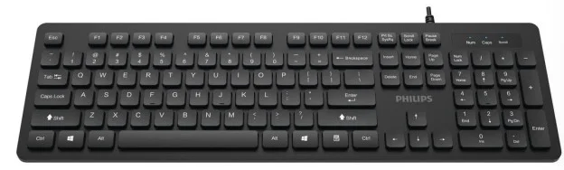 Аксессуары Philips Проводная Клавиатура SPK6264, USB 2.0 104 клав, русская заводская раскладка, чёрный