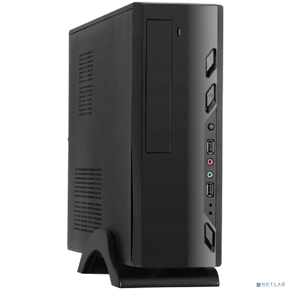 Exegate EX268694RUS Корпус MiniITX Exegate MI-208 Black, miniITX/mATX, <M350, 80mm>, 2*USB, Audio 2