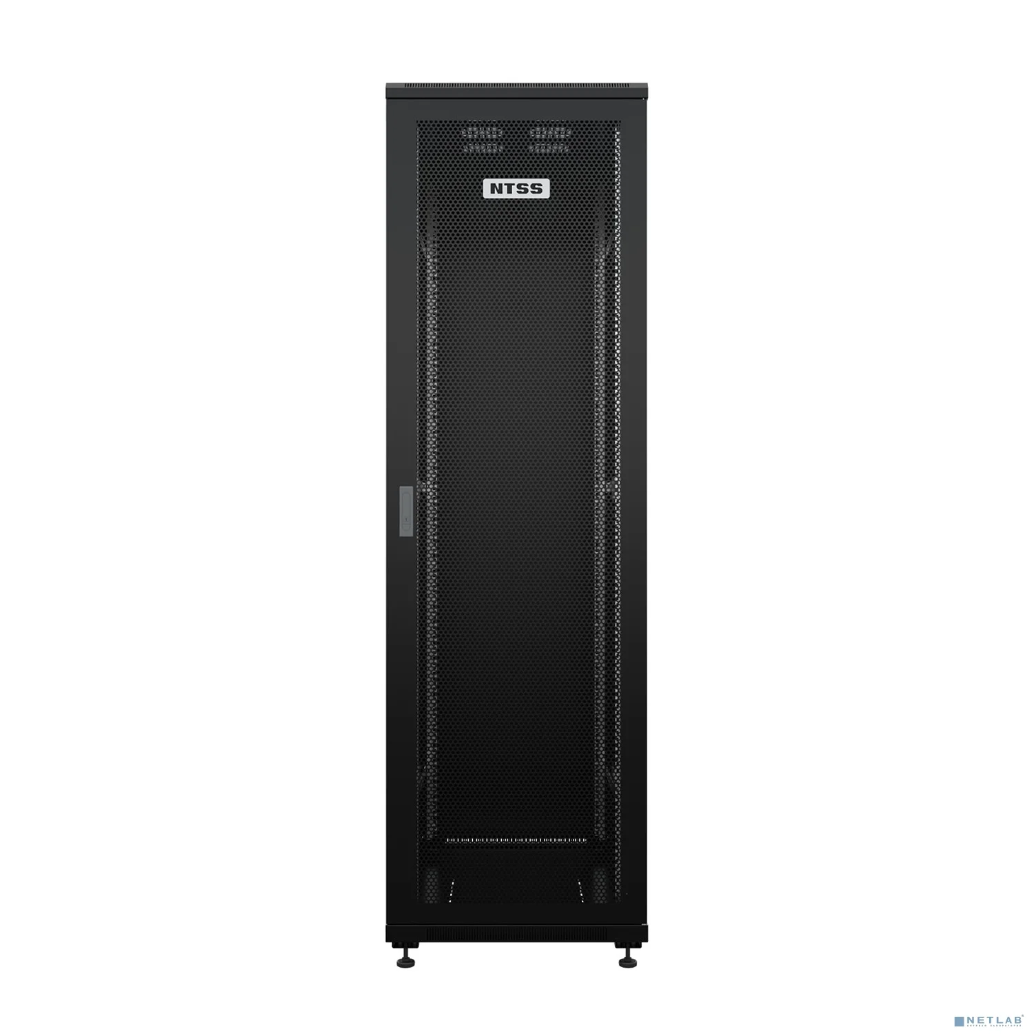 NTSS Шкаф напольный универсальный серверный NTSS R 22U 600х1000мм, 4 профиля 19, двери перфорированная и сплошная металл, боковые стенки съемные, регулируемые опоры, разобранный, черный RAL 9005 NTSS-