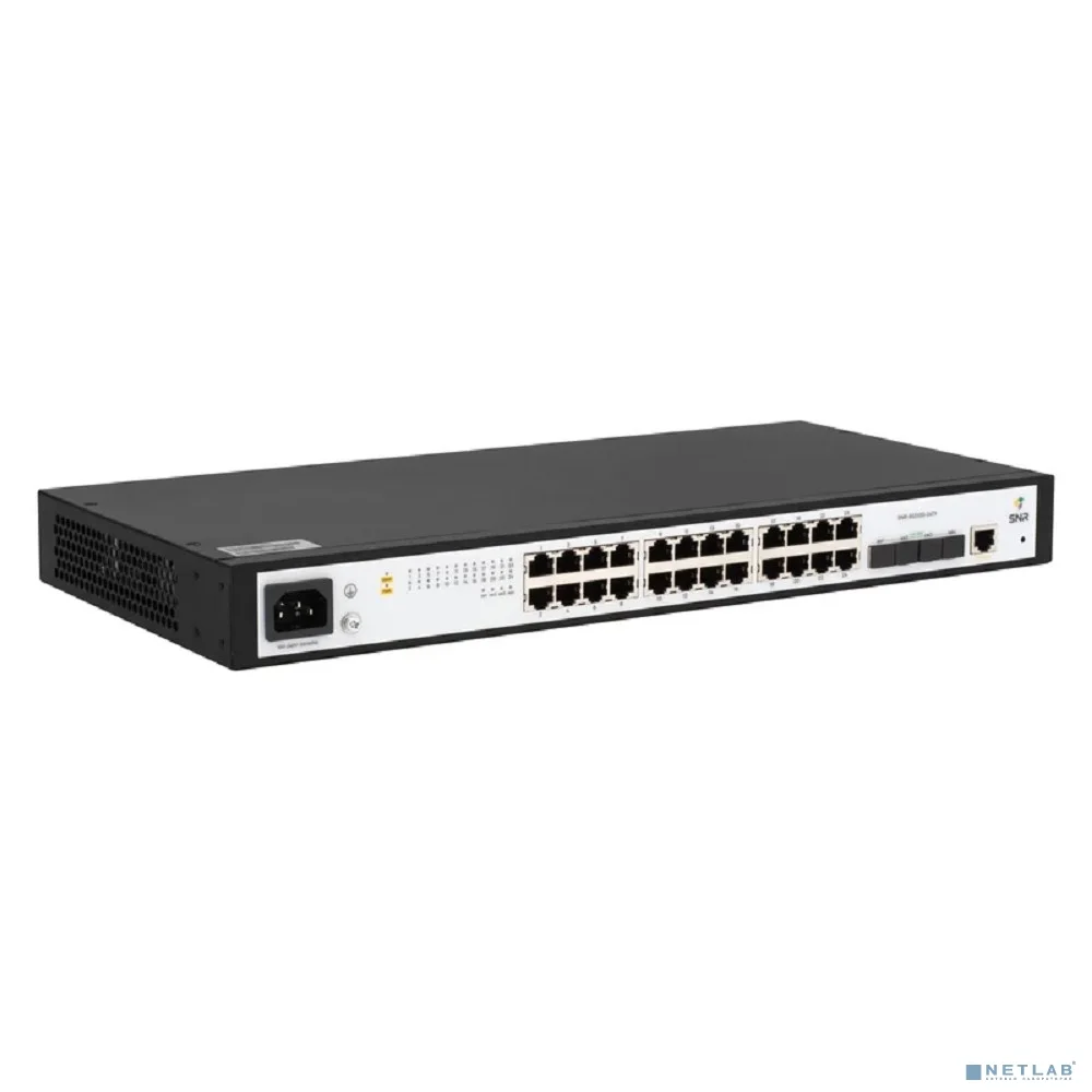 SNR SNR-S5210G-24TX-RPS Управляемый коммутатор уровня 2+, 24 порта 10/100/1000Base-T, 4 порта 1/10G SFP+, встроенный БП ~2204V AC, RPS 12V DC