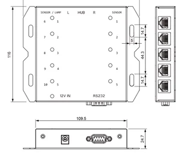 Qbic AC-210.Ex, хаб RS-232 для подключения 10 сенсоров/индикаторов занятости помещения (под заказ) 5