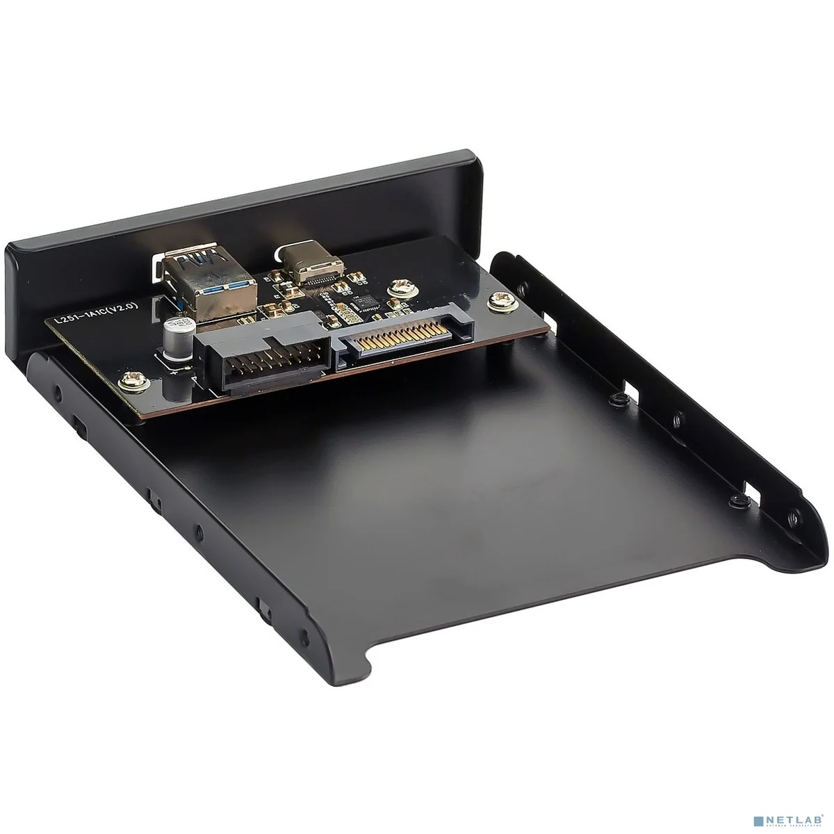 Exegate EX280447RUS Планка USB на переднюю панель Exegate U3H-617, 3,5", 1*USB3.0+1*TypeC, черная, подсоед-е к мат. плат