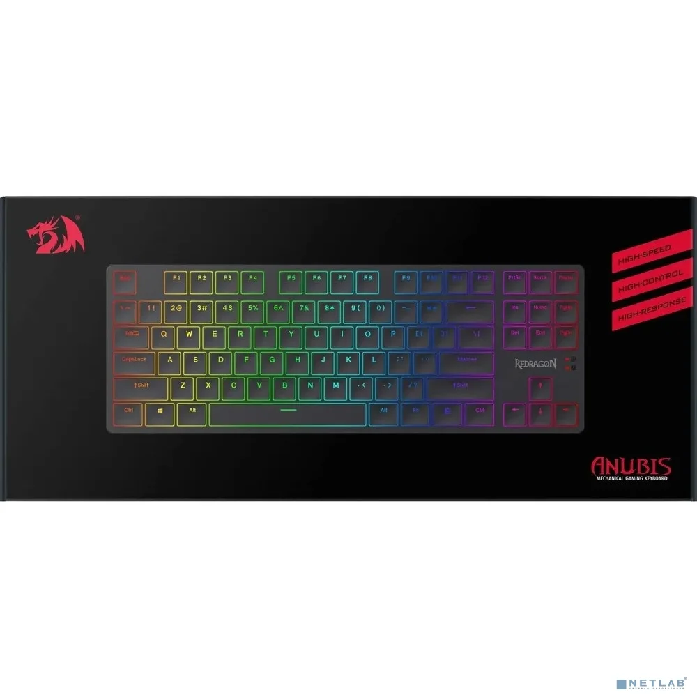 Механическая клавиатура Anubis RGB,тонкая,тихая,87клавиш,б.п. Redragon