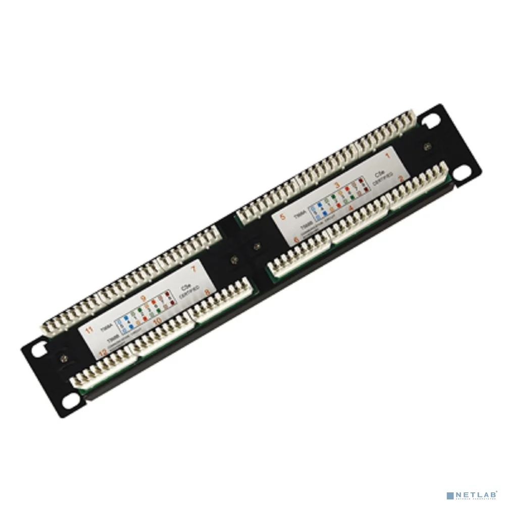 Rexant (04-0025) Панель коммутационная 10", 1U, 12 портов UTP, RJ-45, CAT 5e